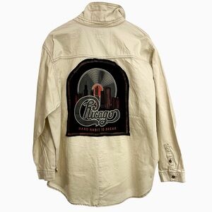 CHICAGO ONE OF A KIND upcycled flannel shacket jacket creation by Rachelle